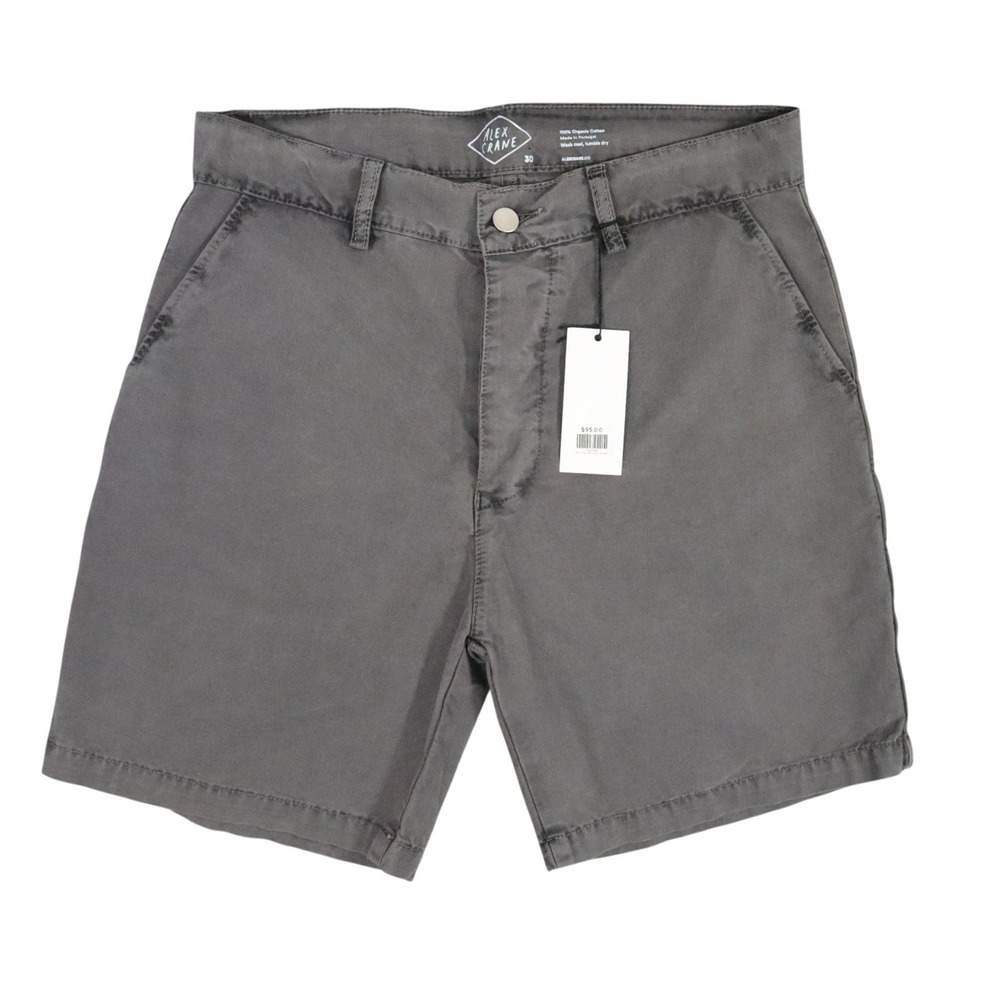 Alex Crane Pac Shorts Mens‎ 30 Slate Gray Solid Organic Cotton Casual Summer New
